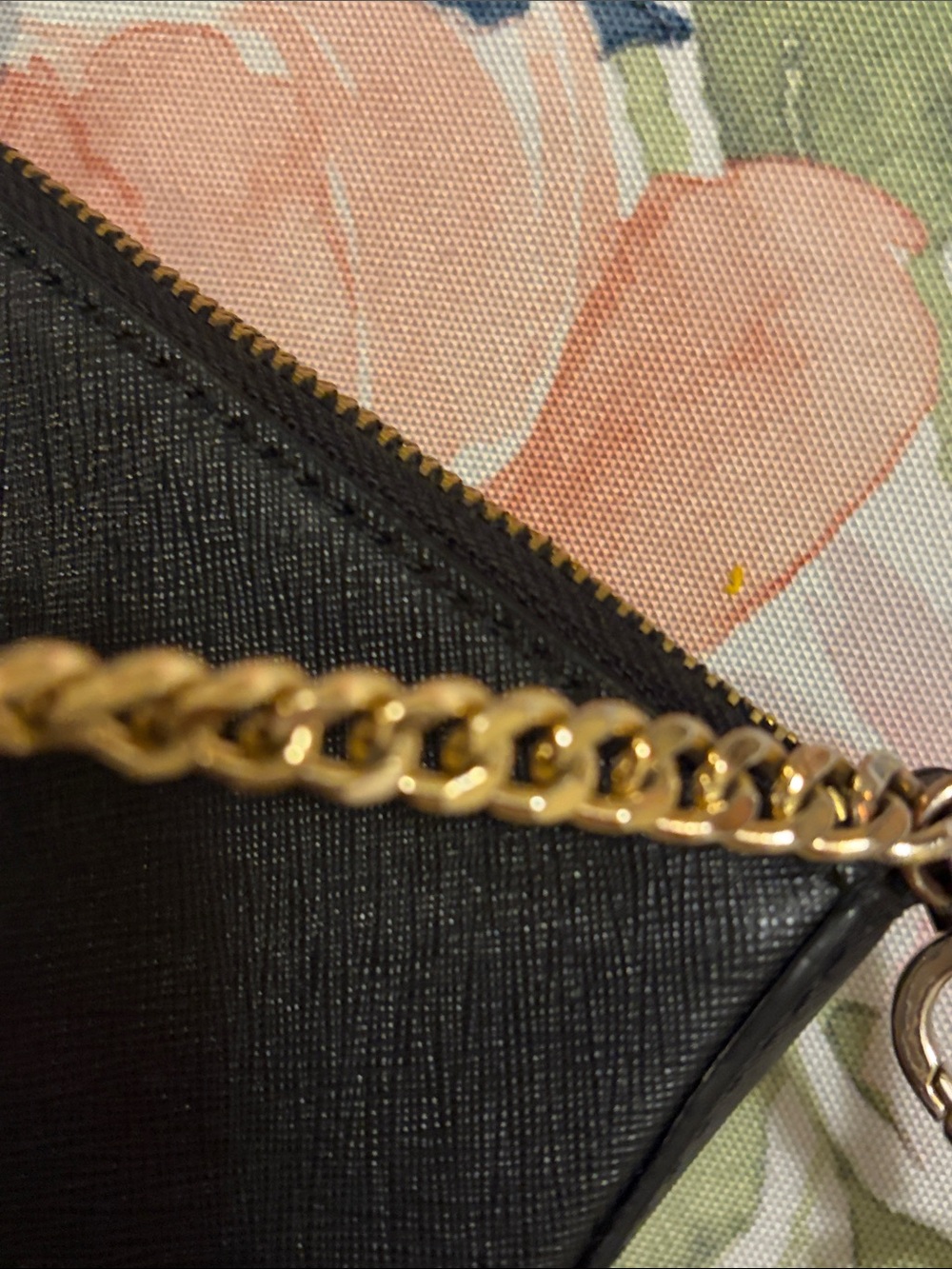 Michael Kors Black Leather Crossbody with Gold Chain Accent - Picture 14 of 14